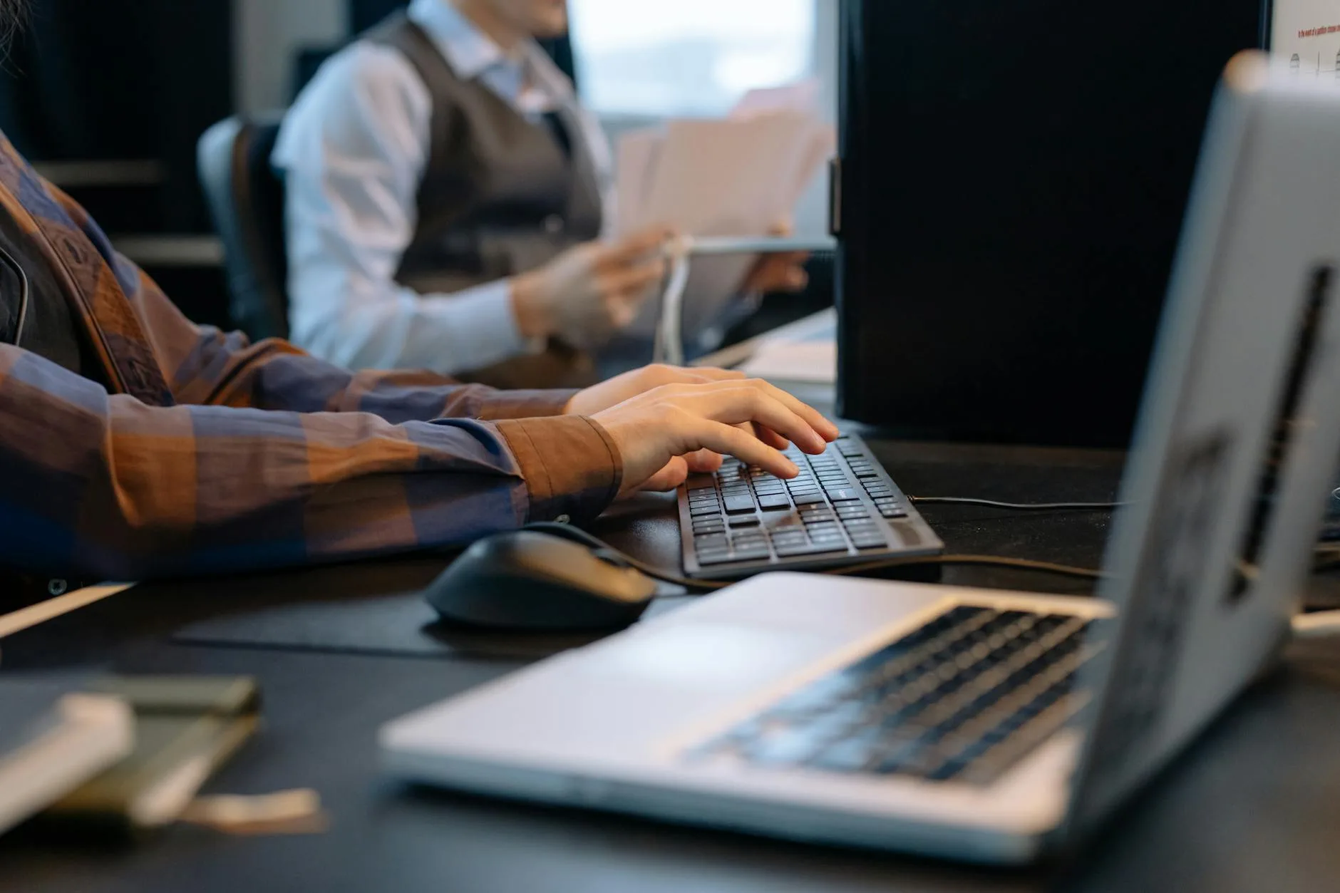office worker laptop